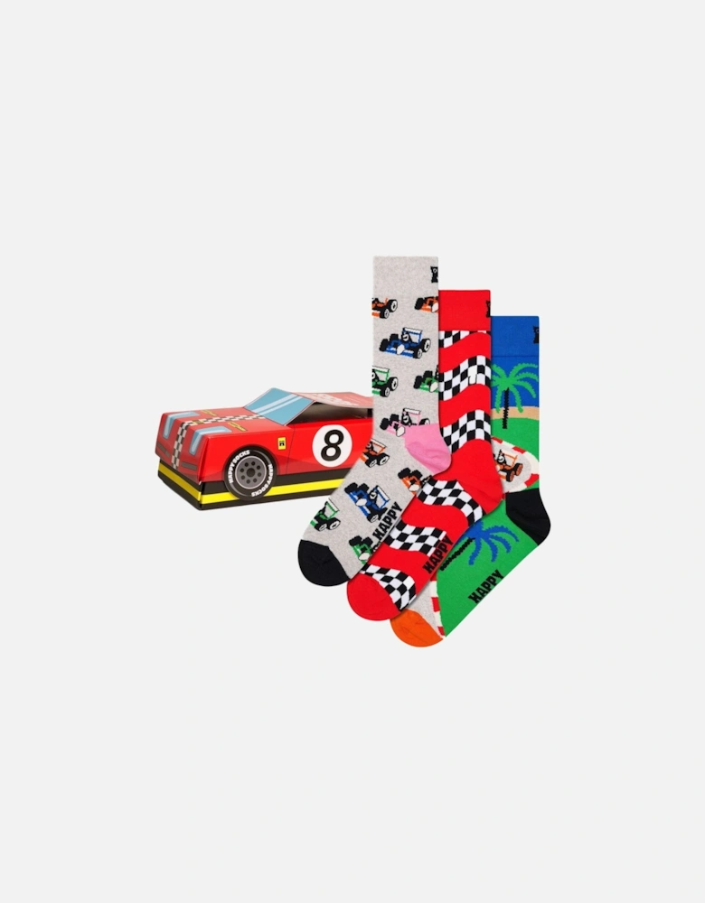 3-pack Top Racer Socks Gift Set, Red/Grey/Multi