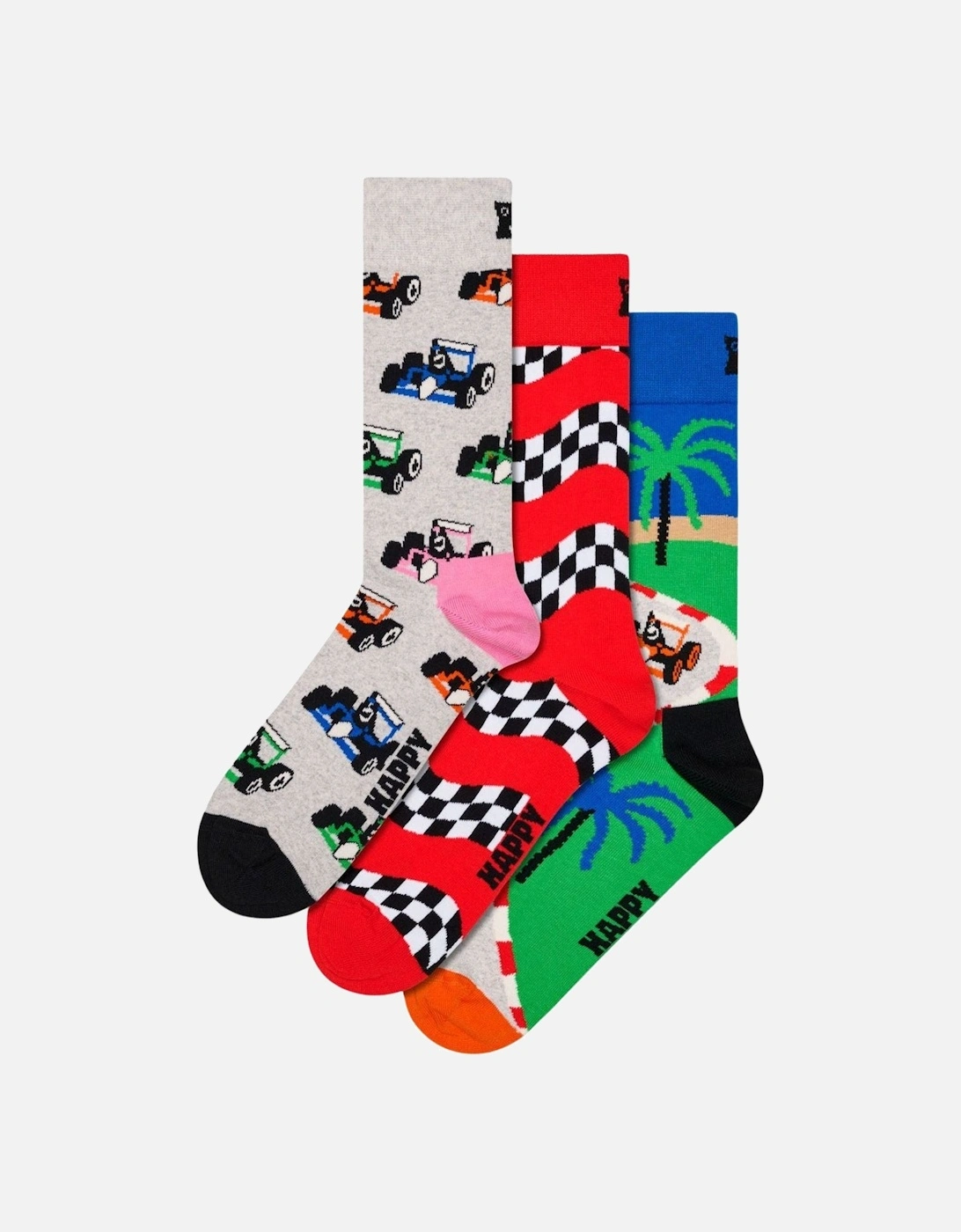 3-pack Top Racer Socks Gift Set, Red/Grey/Multi