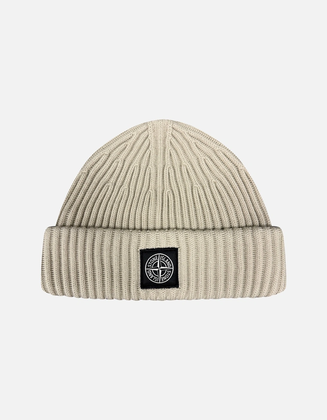 Thick Ribbed Wool Beanie Hat Beige, 2 of 1