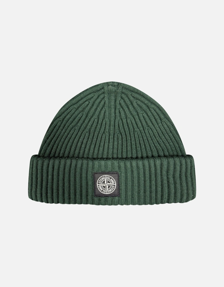 Thick Ribbed Wool Beanie Hat Musk Green