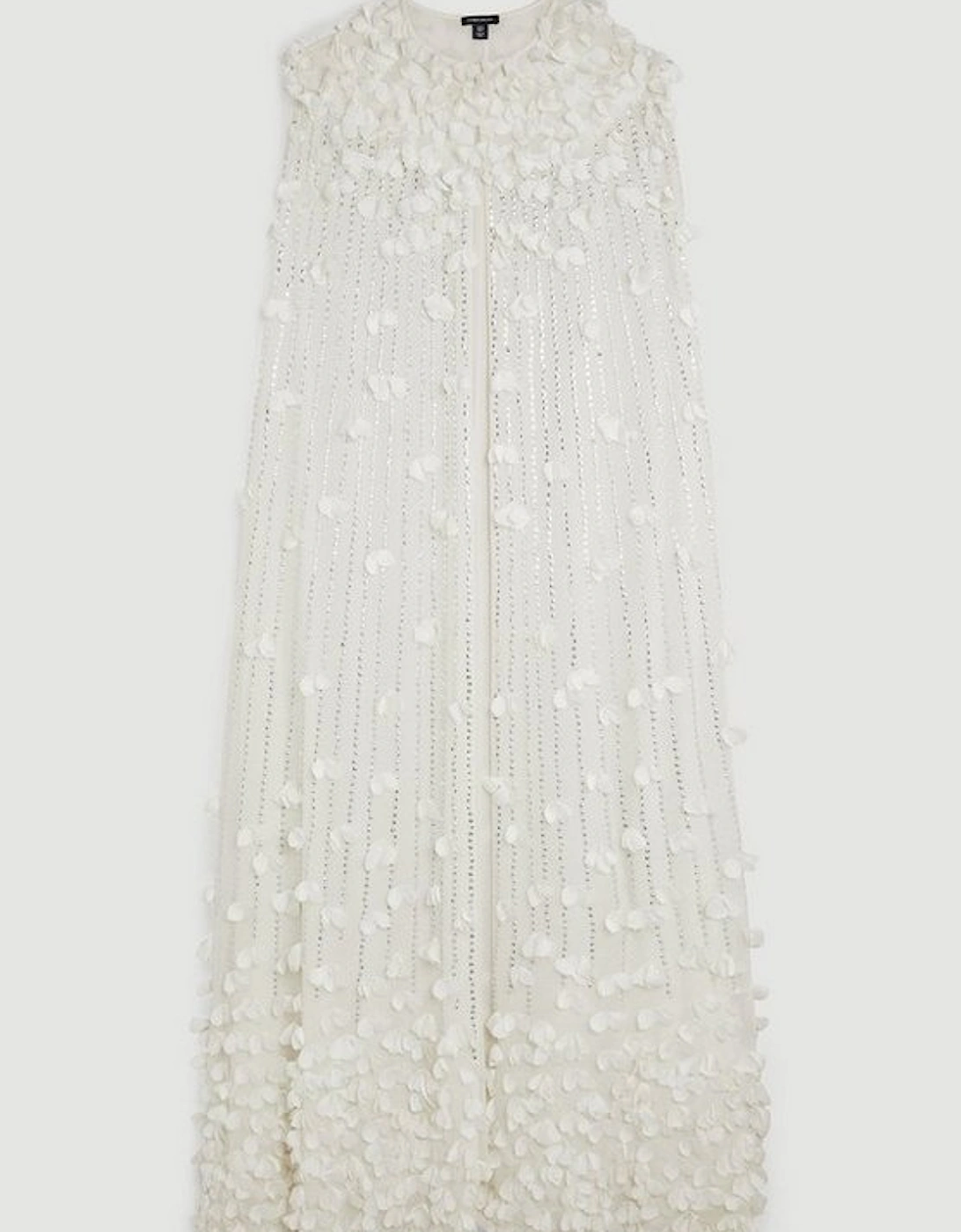 Crystal Applique Woven Maxi Cape