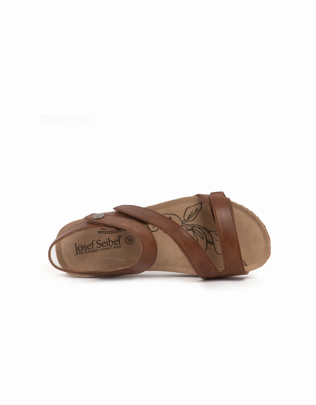 TONGA 25 Womens Leather Touch Fasten Sandals Camel