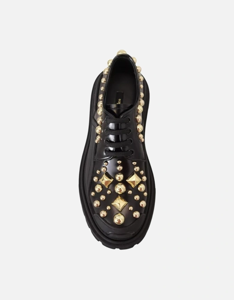 Pearl Embellished Oxfords Women - Black Flats