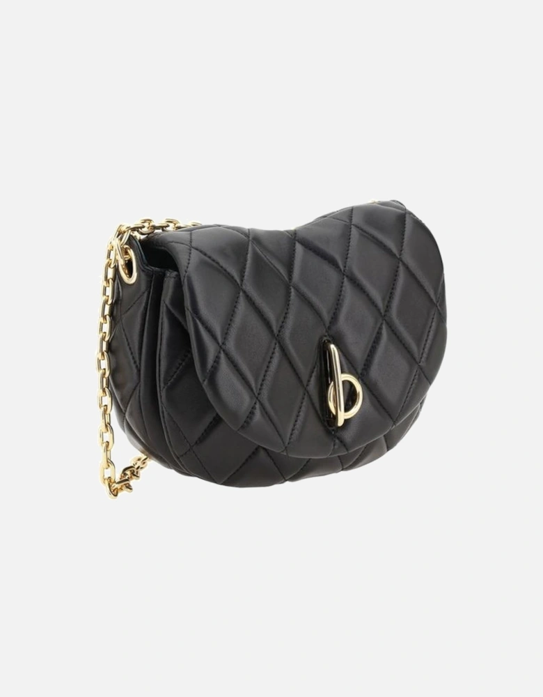 Lambskin Quilted Shoulder Bag with Chain Strap Women - Black