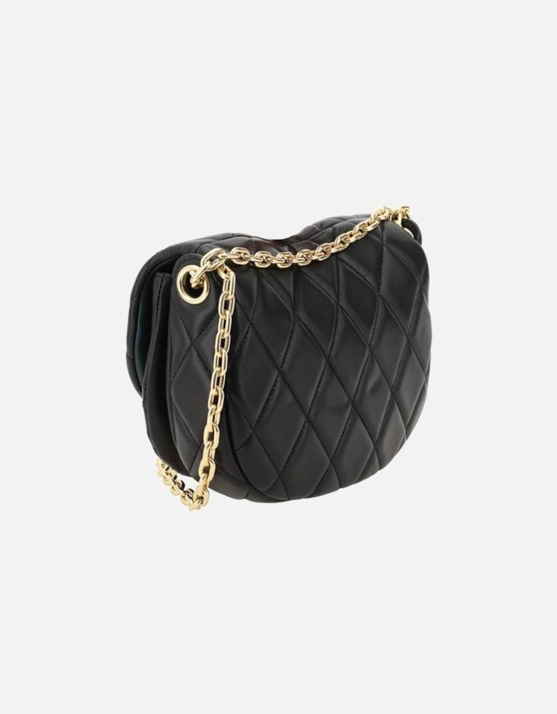 Lambskin Quilted Shoulder Bag with Chain Strap Women - Black