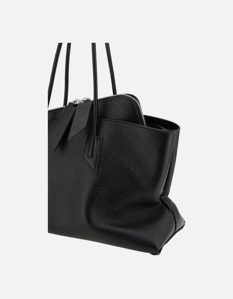 Leather Asymmetrical Geometric Shoulder Bag Women - Black