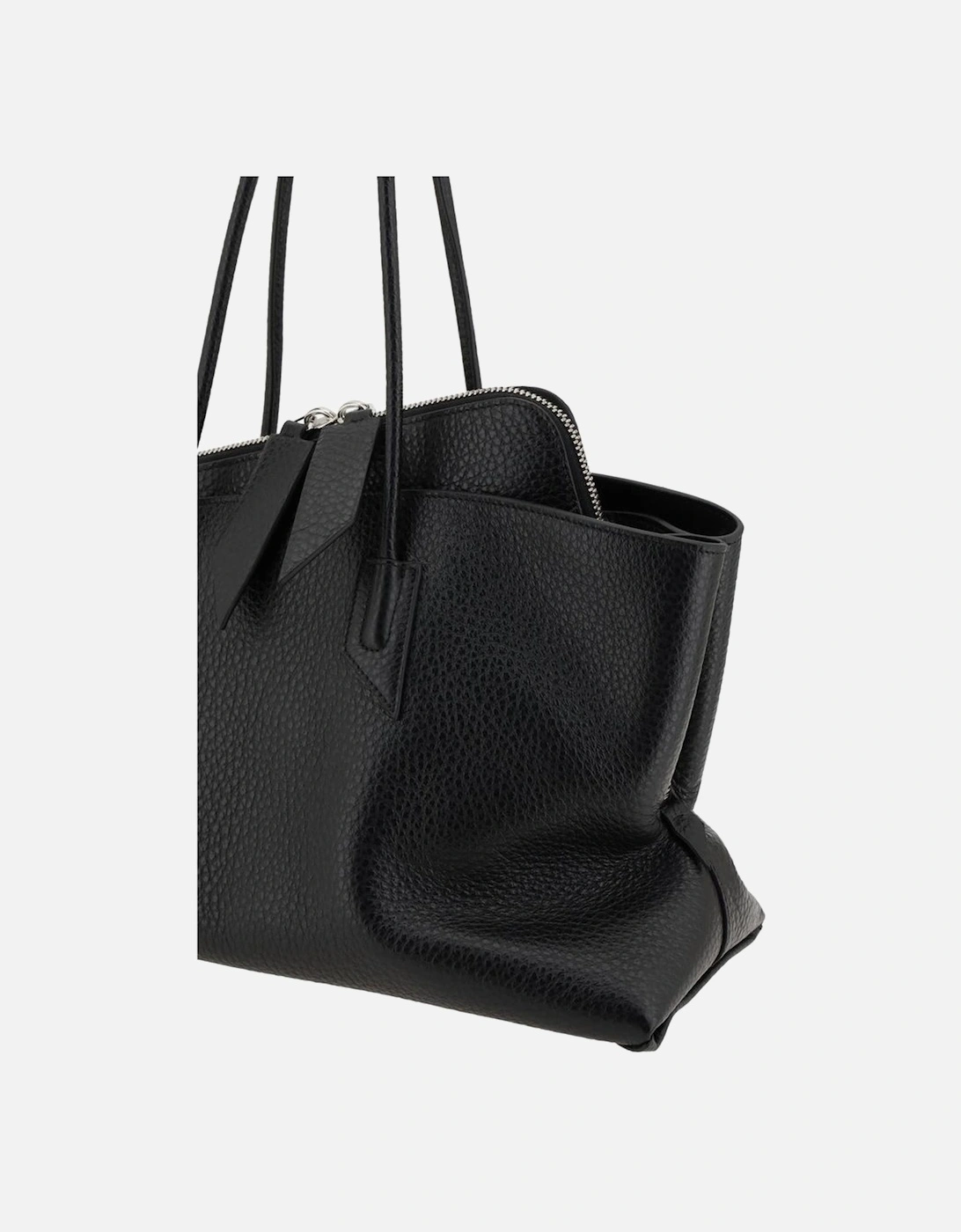 Leather Asymmetrical Geometric Shoulder Bag Women - Black