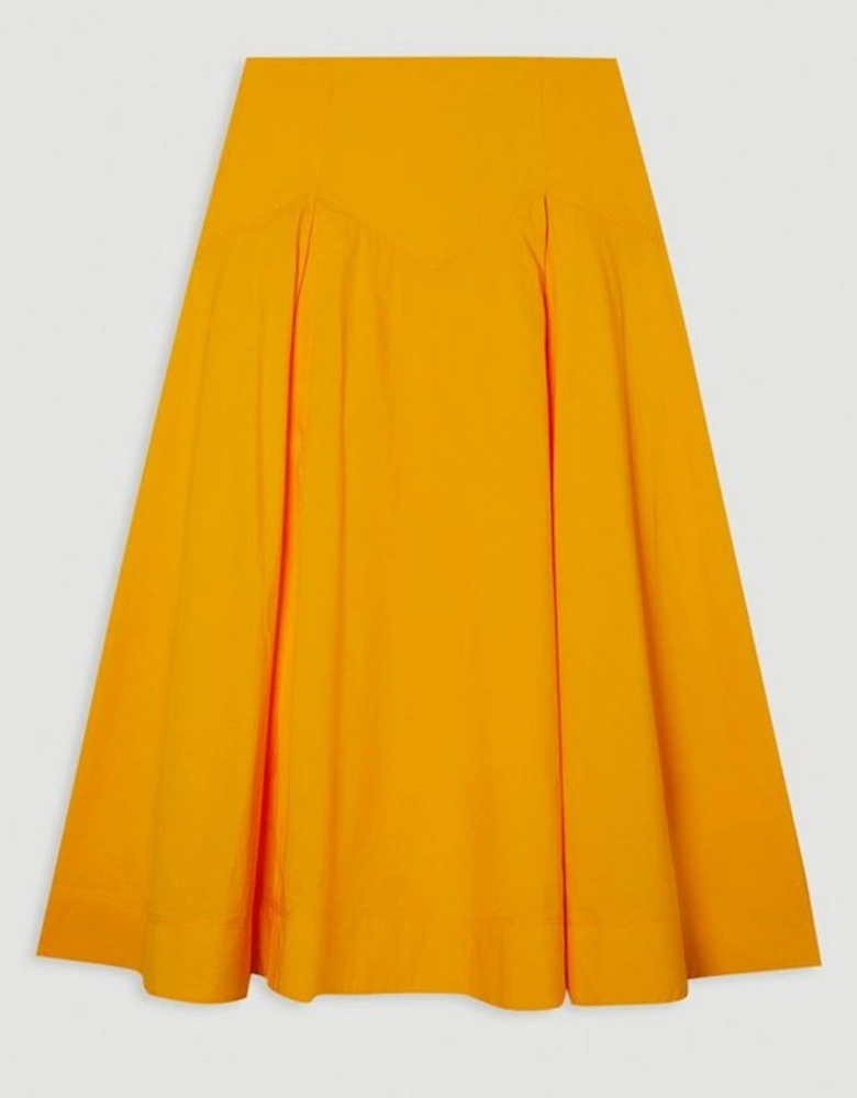 Cotton Woven Prom Skirt With Dropped Waist Detail