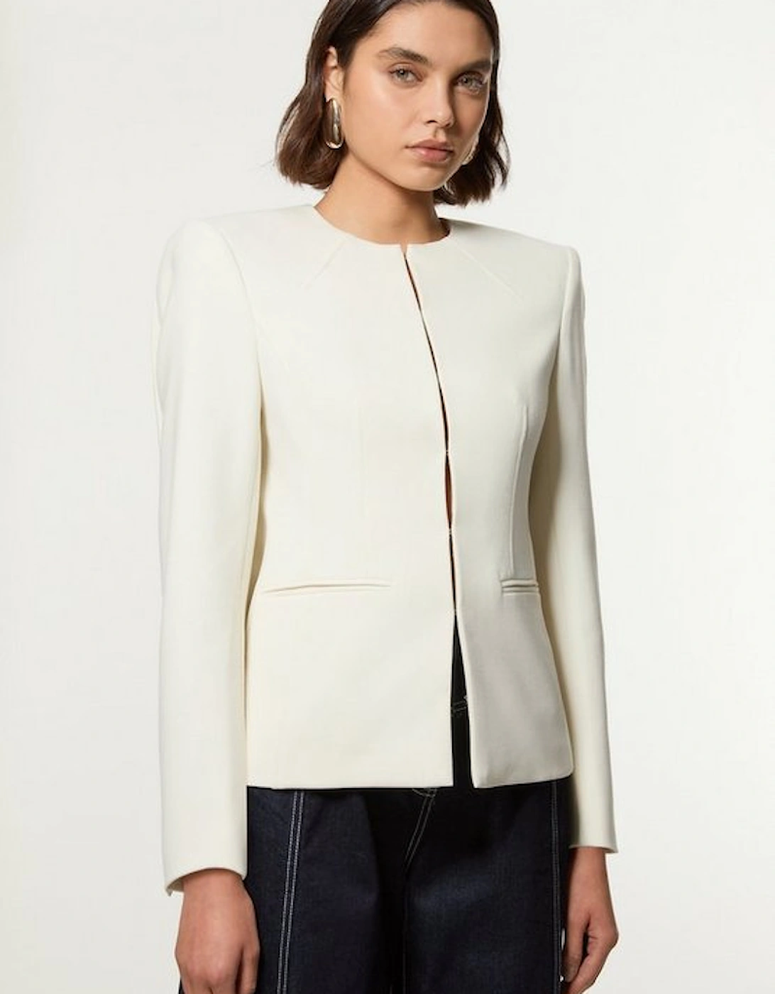 Compact Stretch Tailored Seam Detail Blazer, 5 of 4