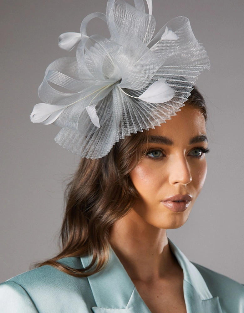 Pleated Loop And Feather Fascinator