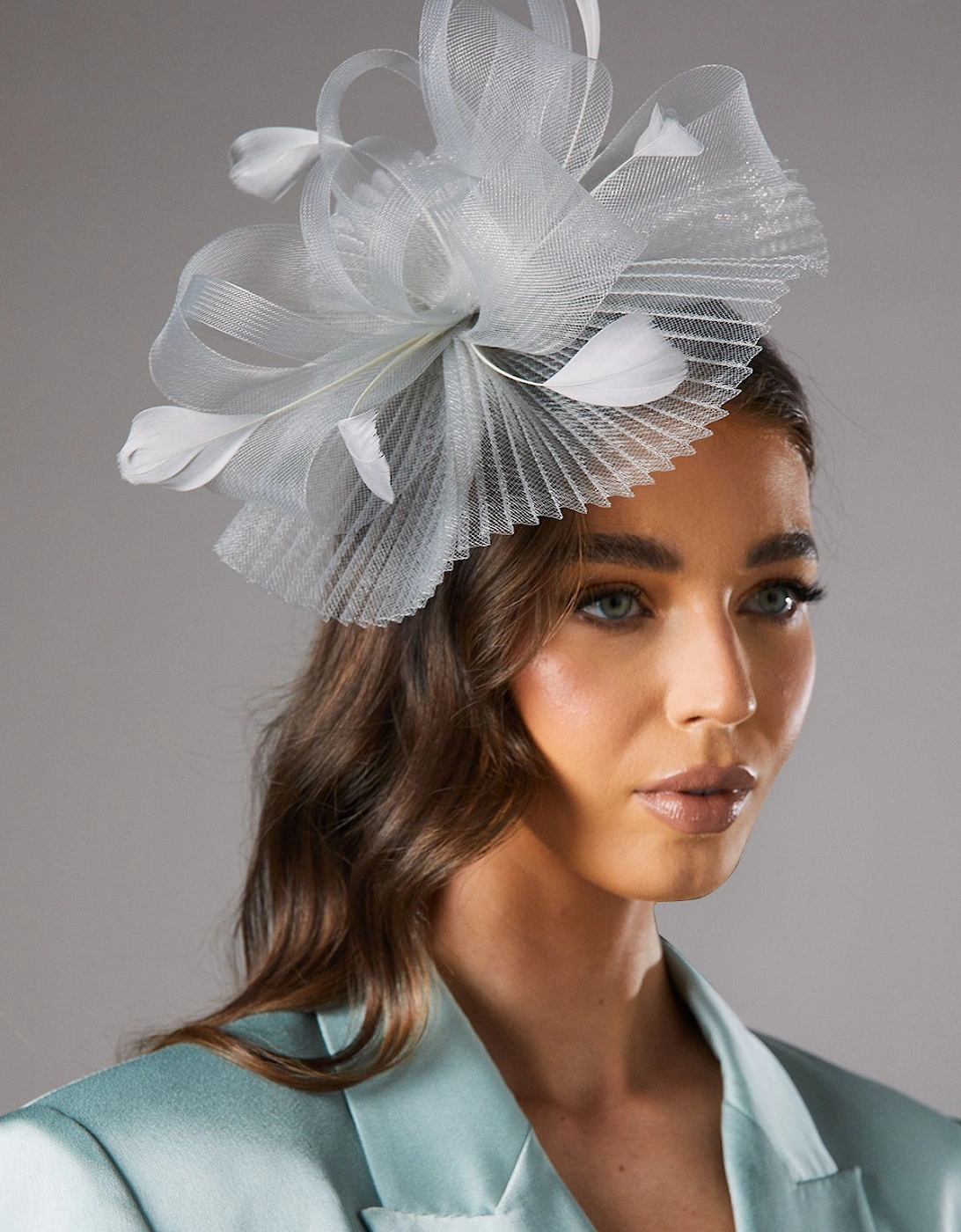 Pleated Loop And Feather Fascinator, 4 of 3