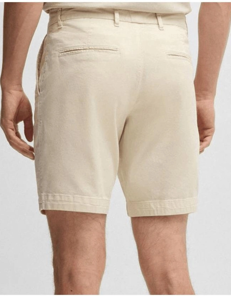 H-Slice Cotton Slim Fit Beige Shorts