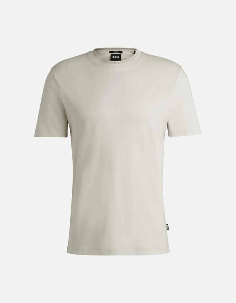 H-Tessler Collar Stripe Beige T-Shirt