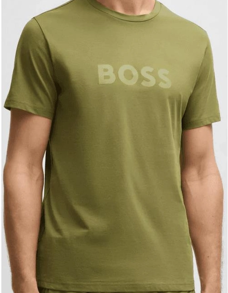 RN Logo Print Regular Fit Green T-Shirt