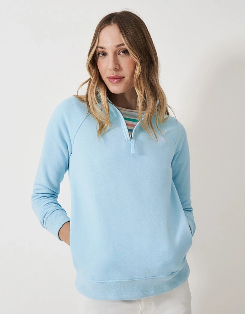 Women's Half Zip Sweatshirt Cool Blue