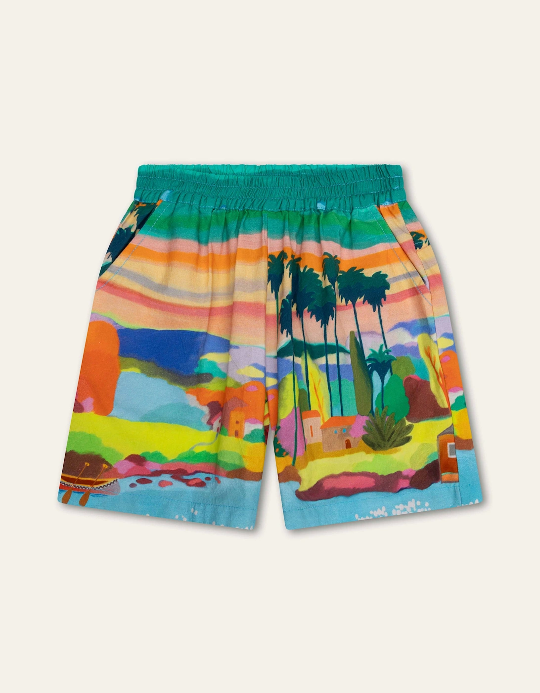 Boys Blue Multi Beach Print Shorts, 5 of 4