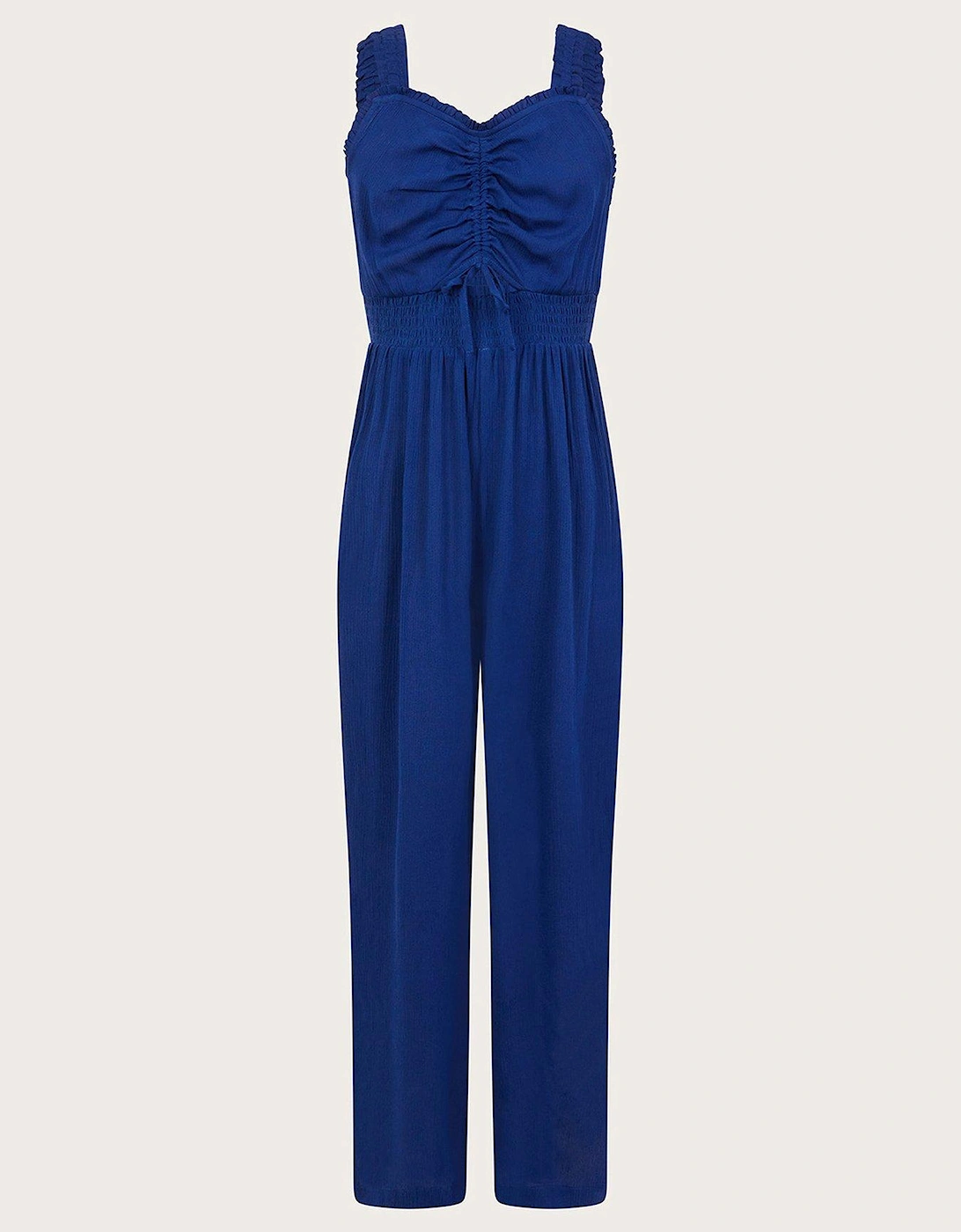 Girls Sleeveless Crinkle Jumpsuit - Blue, 2 of 1