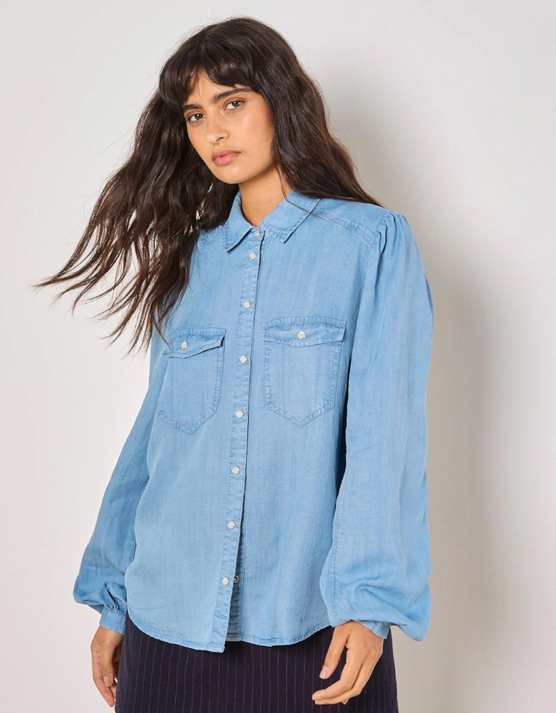 Denim Western Shirt - Blue