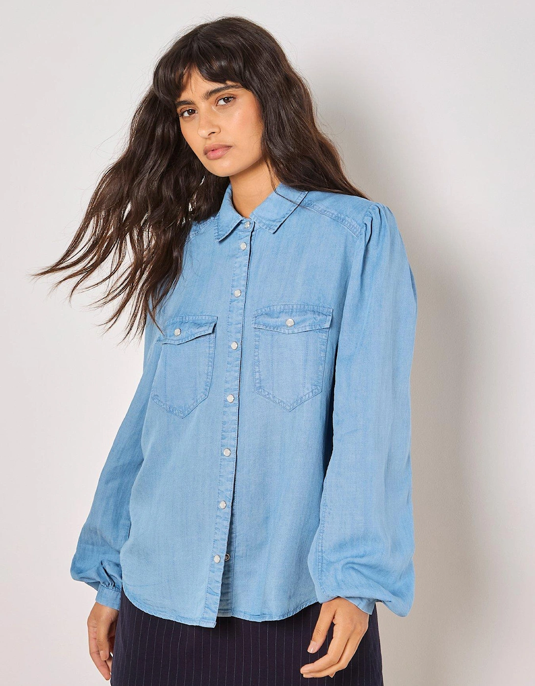 Denim Western Shirt - Blue, 2 of 1