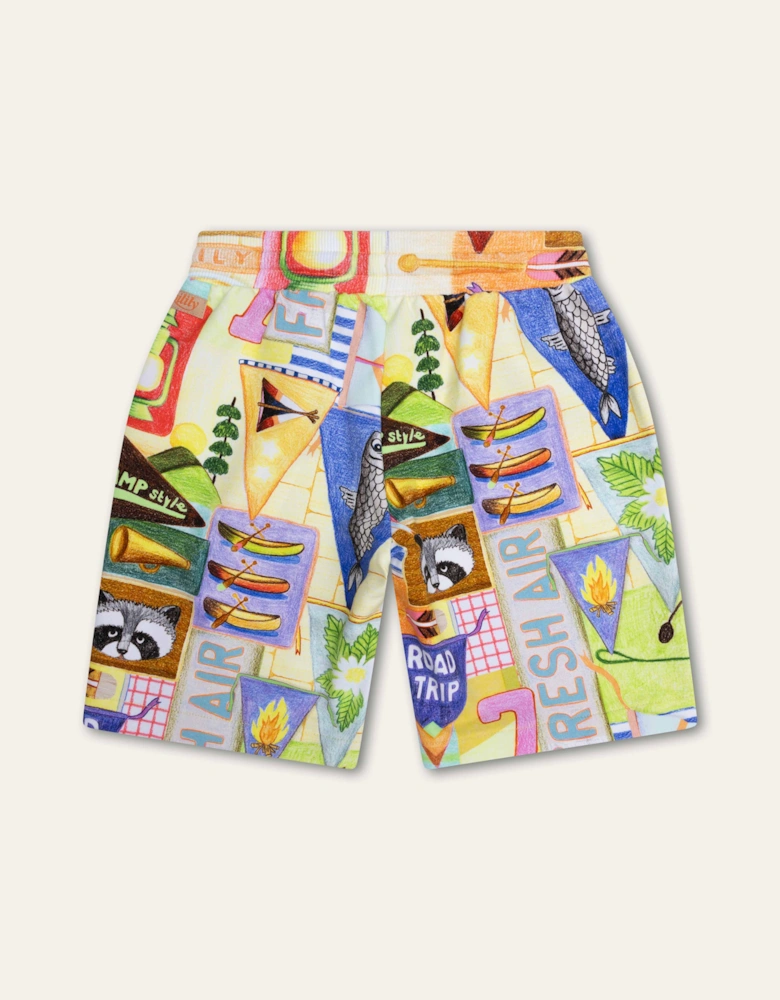 Boys Multi Boat Print Jog Shorts