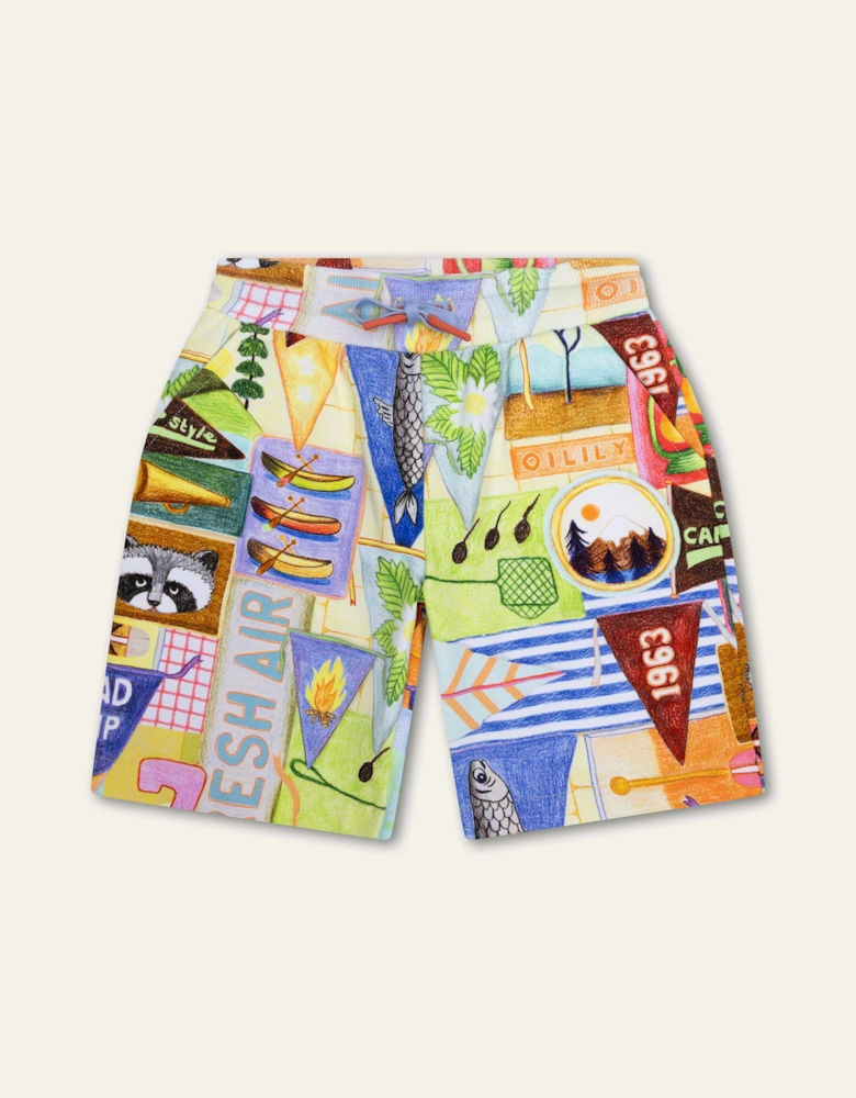 Boys Multi Boat Print Jog Shorts