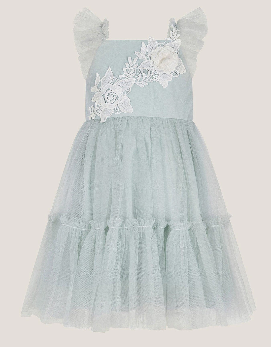 Baby Girls Eva Floral Embroidered Tulle Dress - Light Green, 2 of 1