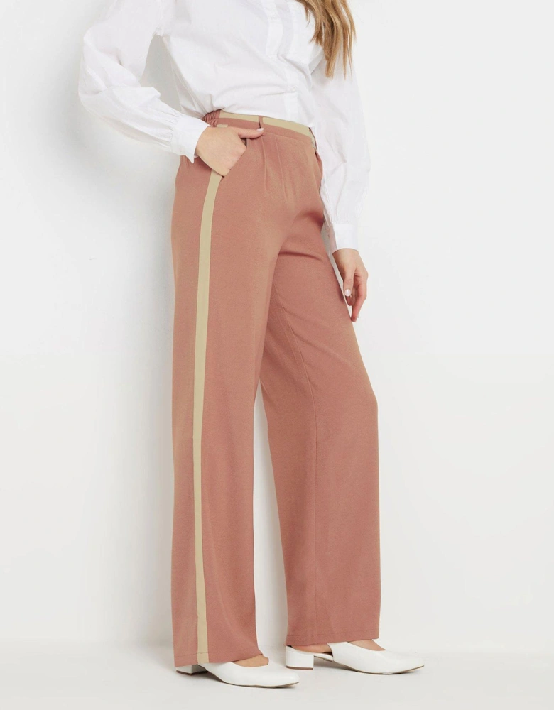 Side Stripe Wide Leg Trouser 36" - Pink