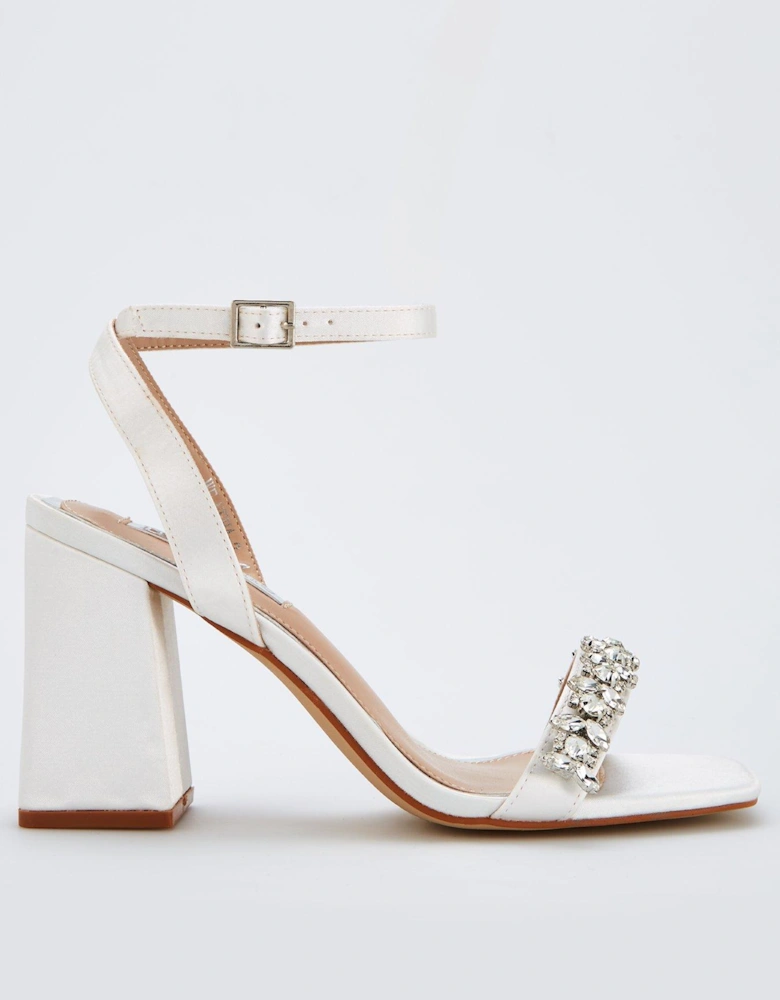 Be Mine Wide Fit Neha Heeled Sandals - Ivory Satin