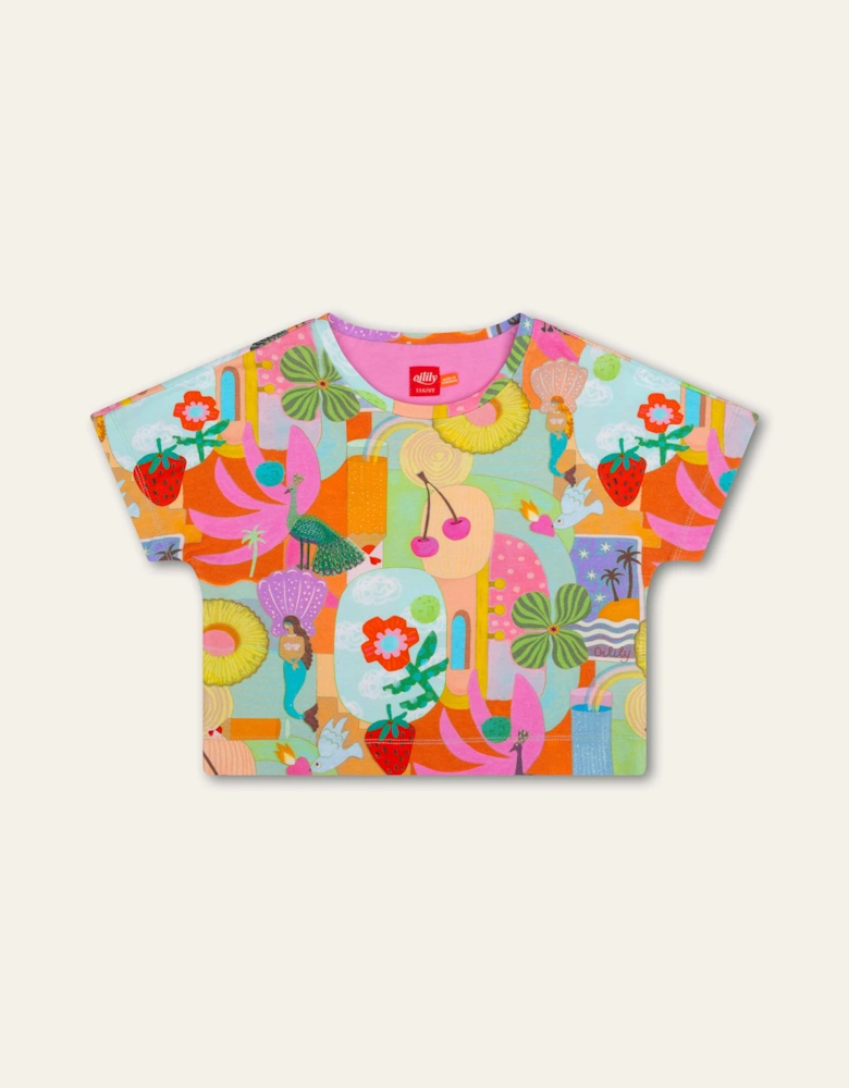 Girls Multi Print Boxy T-Shirt