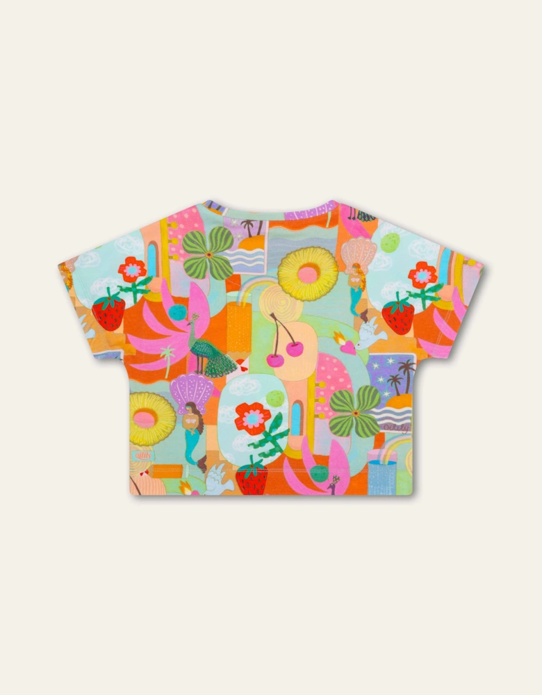 Girls Multi Print Boxy T-Shirt