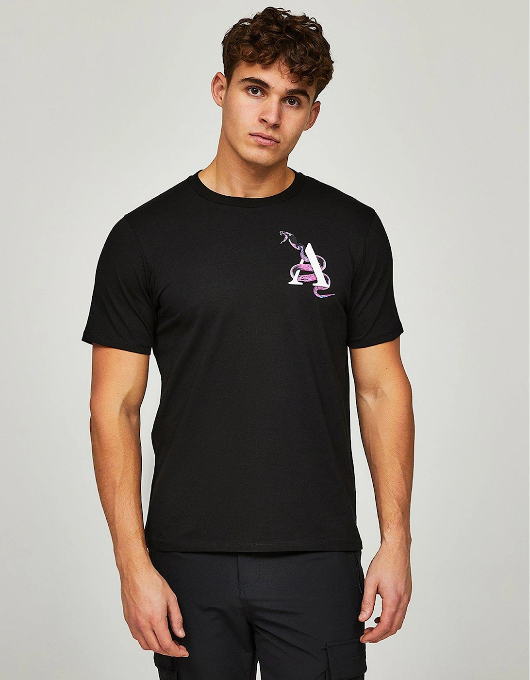 Snake Back Print T-Shirt - Black, 6 of 5