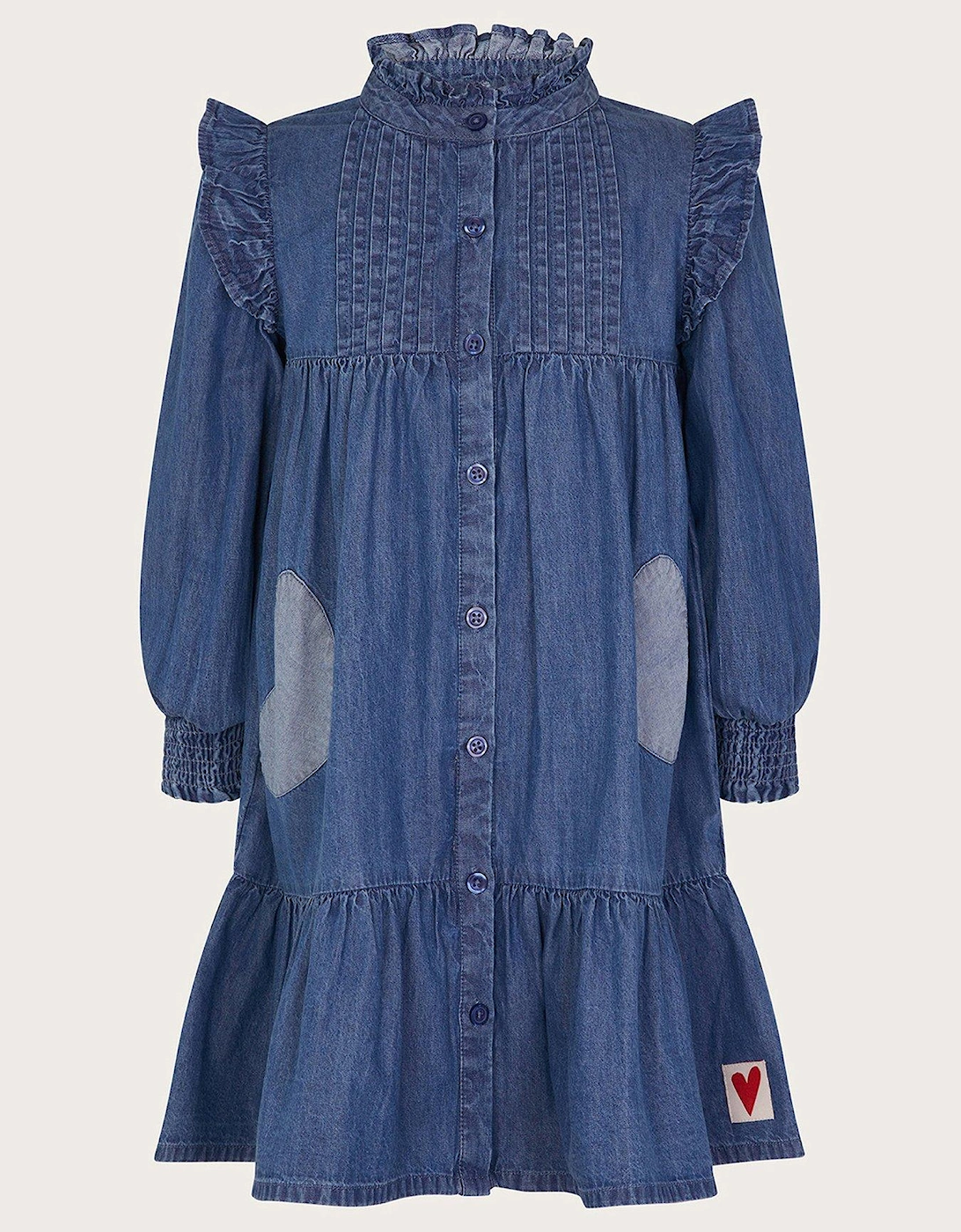 Girls Chambray Denim Dress - Blue, 2 of 1