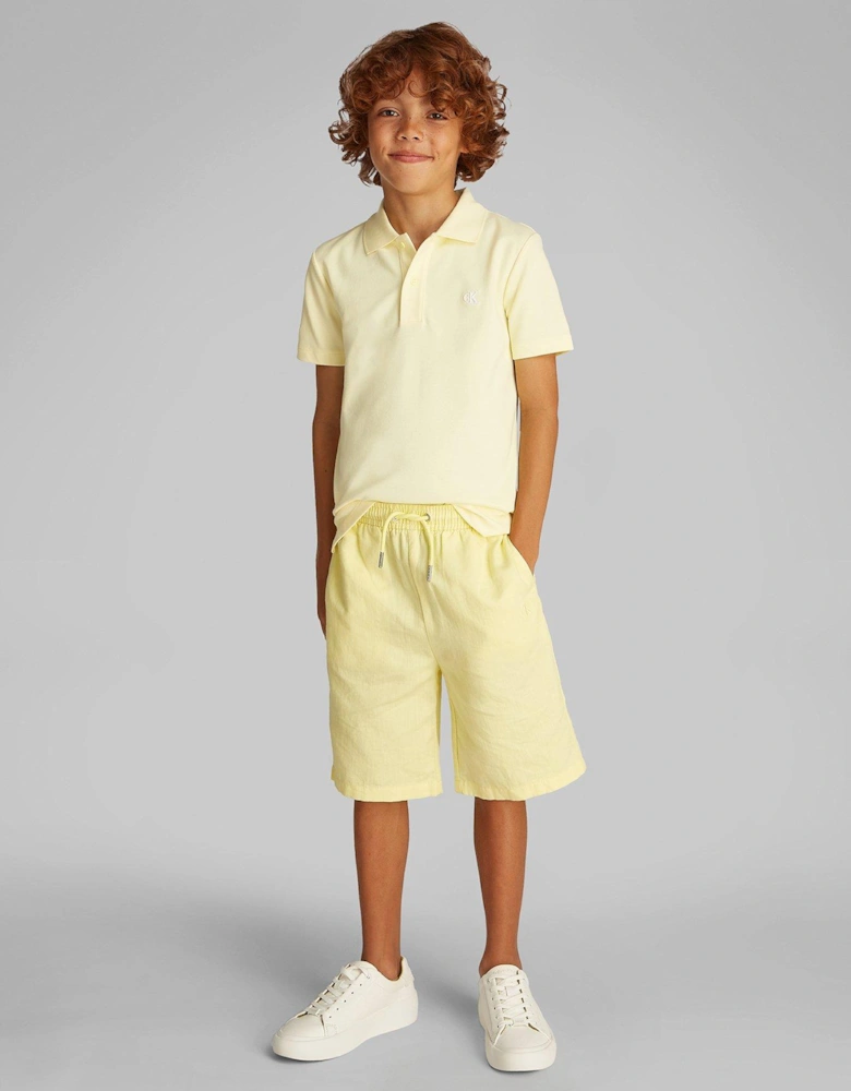 Boys Essential Short Sleeve Polo Shirt - Yellow