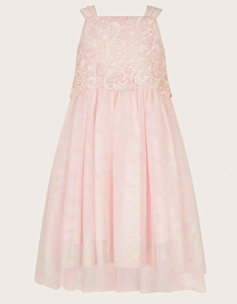 Girls Anna Lace Bodice Maxi Dress - Light Pink