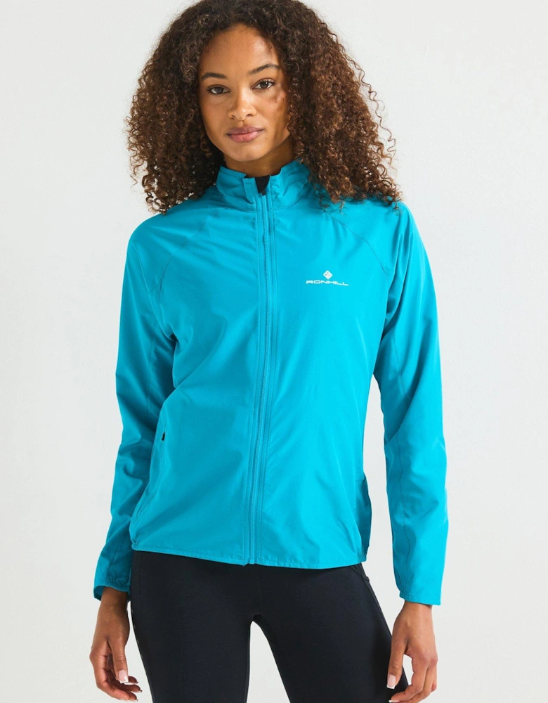 Womens Running Core Jacket - Azure/bright White