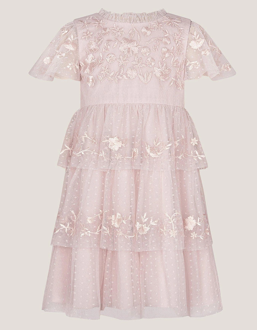 Baby Girls 3d Petal Christening Dress - Light Cream, 2 of 1