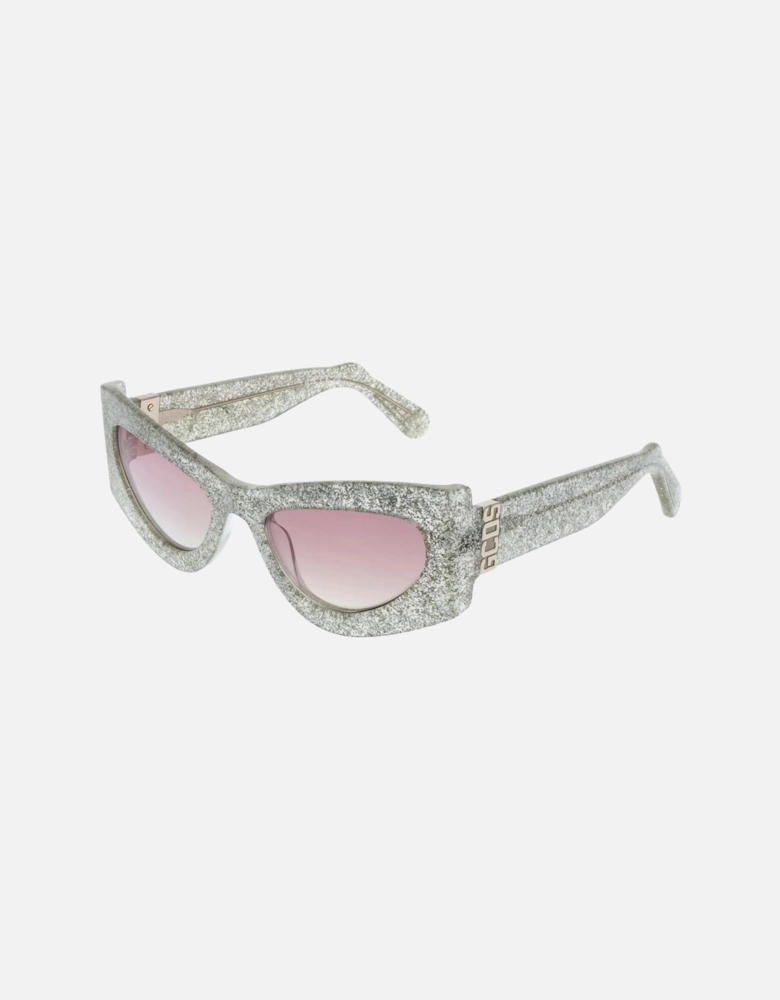 Cat Eye Full-Rim Mirrored Sunglasses Unisex - Silver
