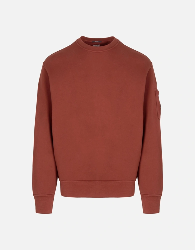 Diagonal Fleece Lens Sweatshirt Burgundy