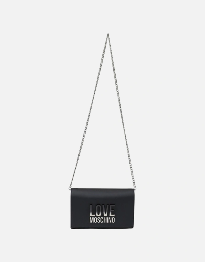 Shoulder Bag with Clip Fastening Women - Black