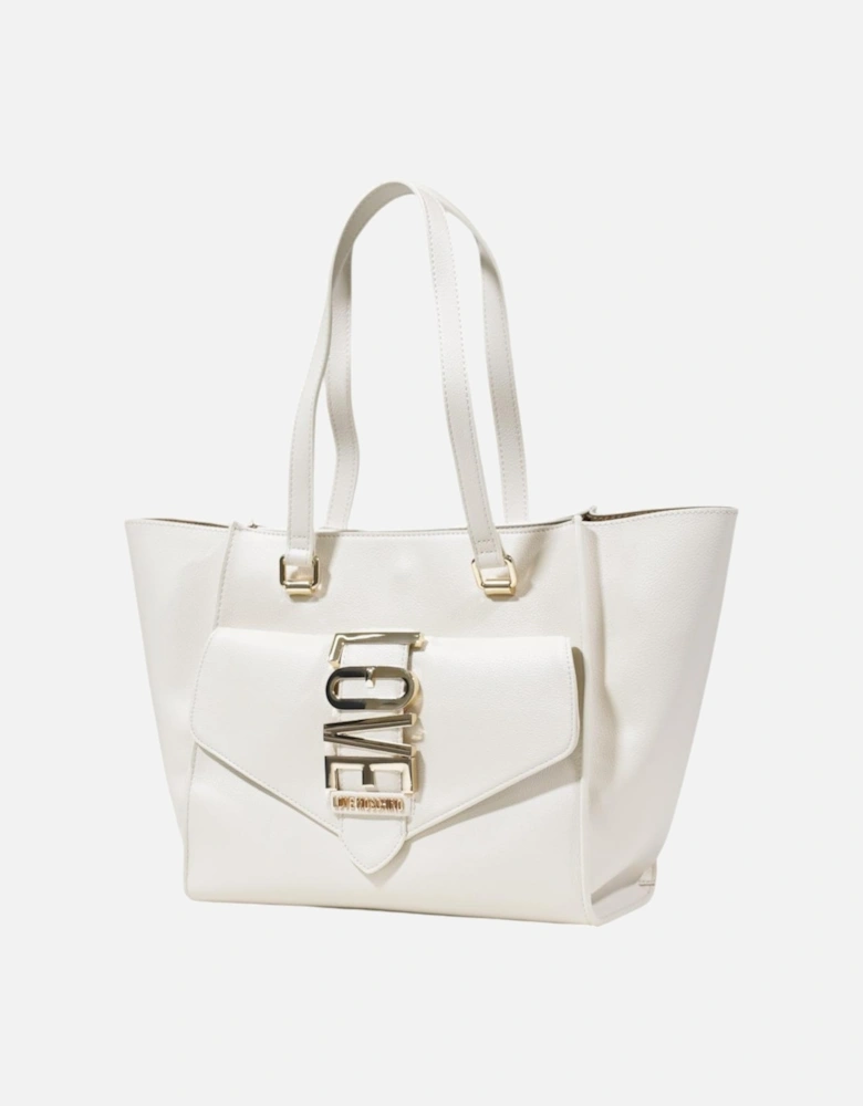 Handbag with Zip Closure Women - Beige Bags