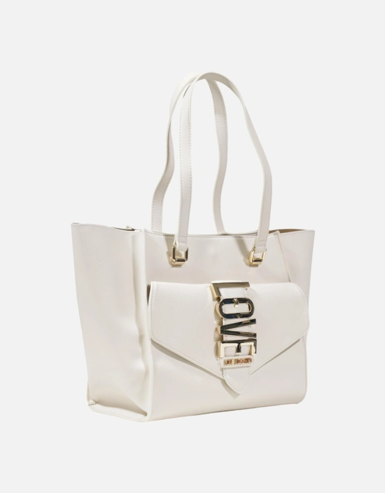 Handbag with Zip Closure Women - Beige Bags