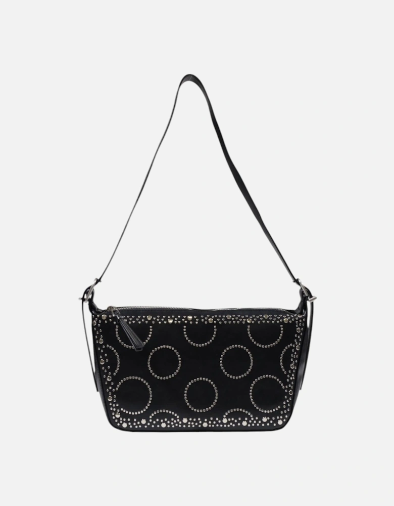 Plain Zip Fastening Polyurethane Bag Women - Black