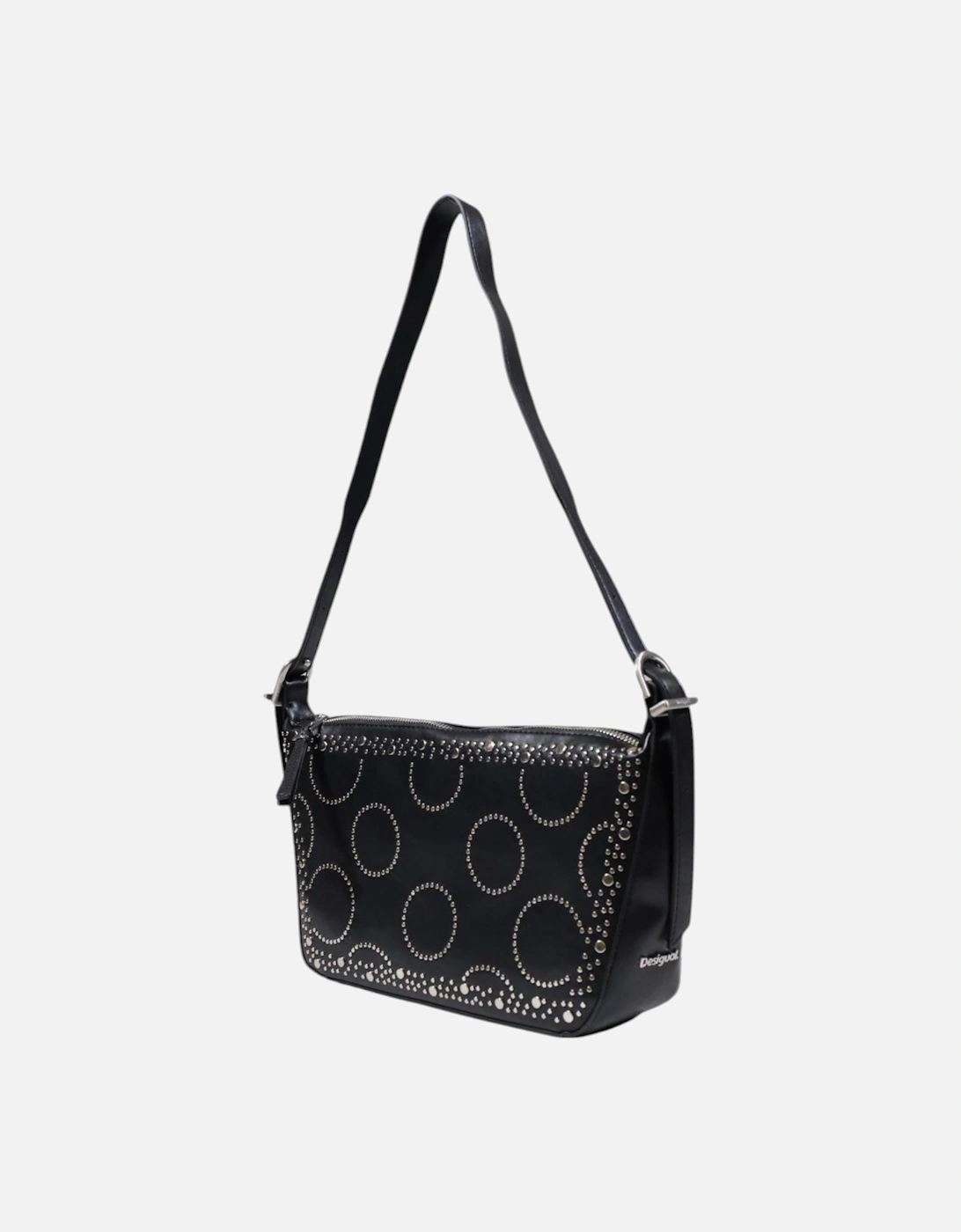 Plain Zip Fastening Polyurethane Bag Women - Black