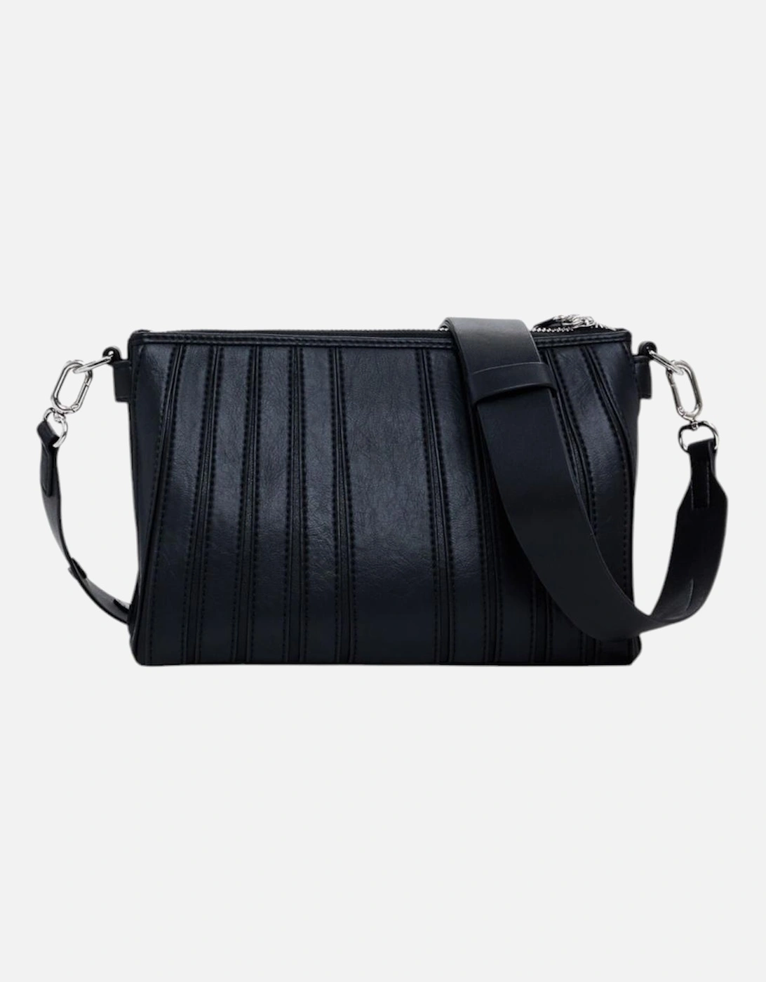 Plain Zip Shoulder Bag Women - Black