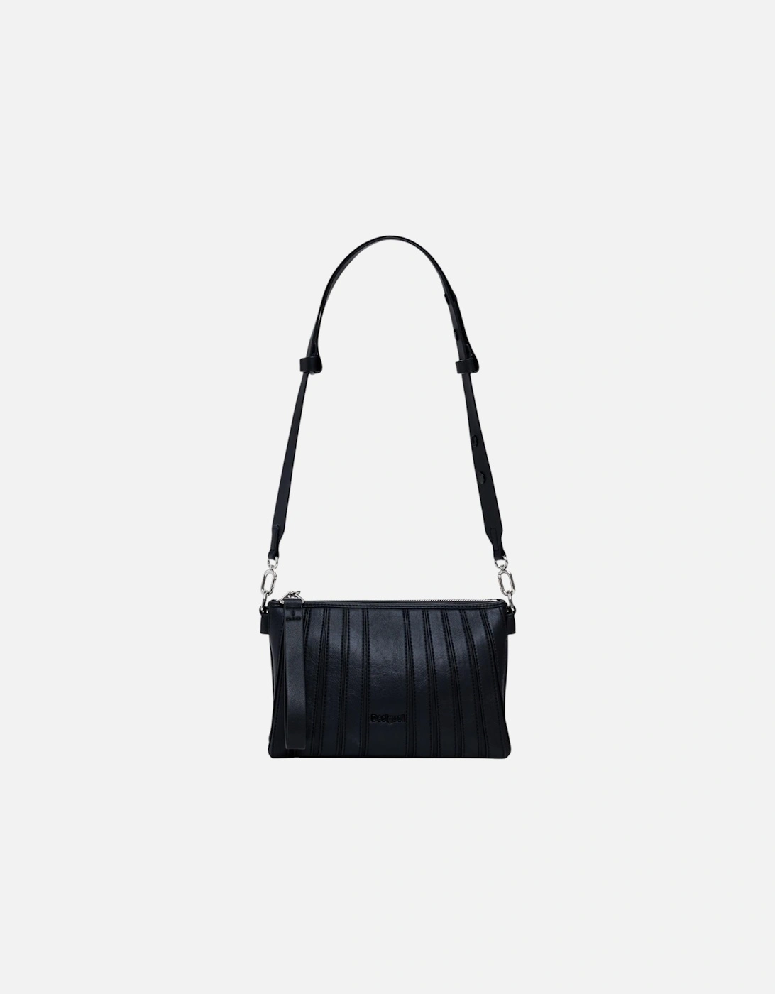 Plain Zip Shoulder Bag Women - Black, 4 of 3