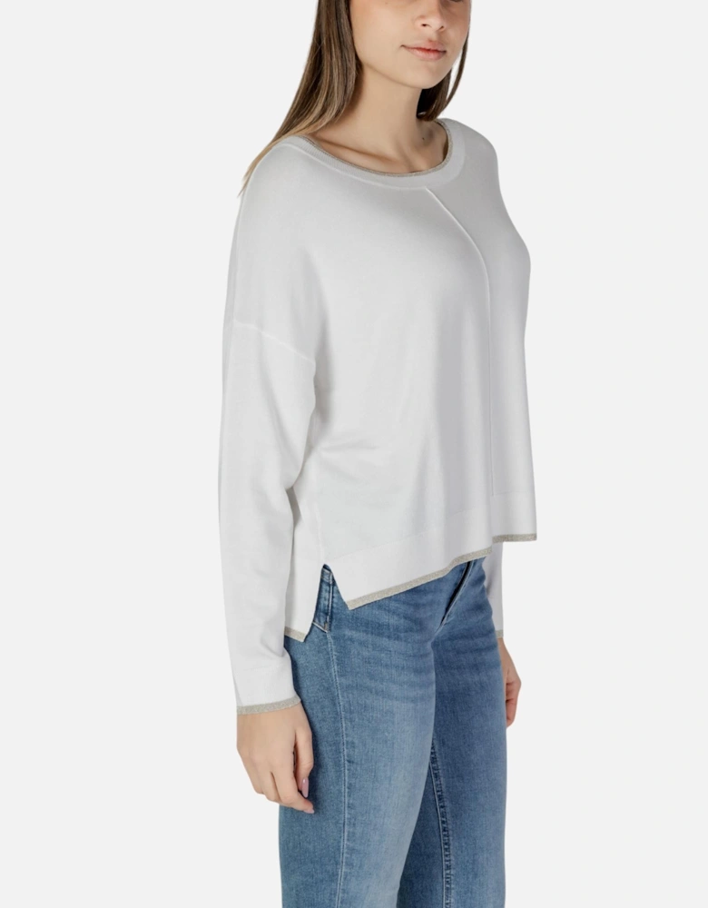 Long Sleeve Round Neck T-shirt Women - White Shirts