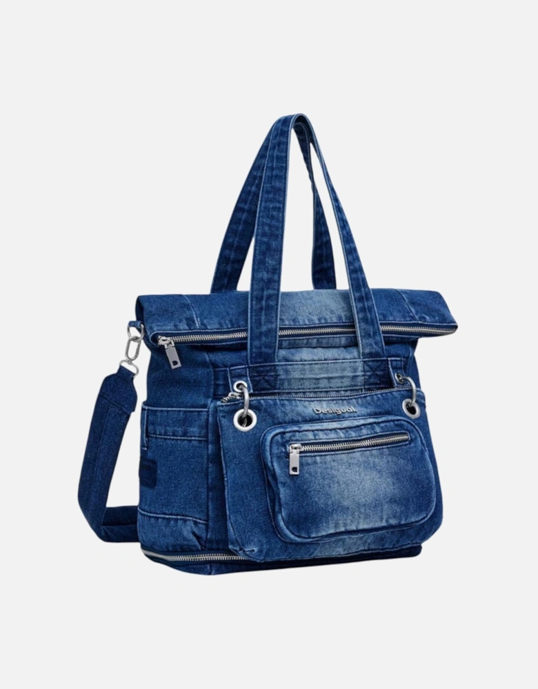 Handbag with Shoulder Strap and Zip Fastening Women - Blue Bags