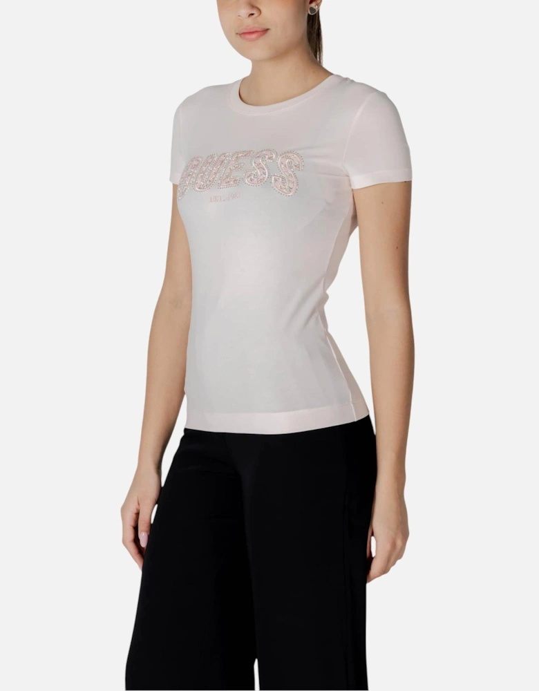 Short Sleeve Round Neck T-Shirt Women - Pink Shirts