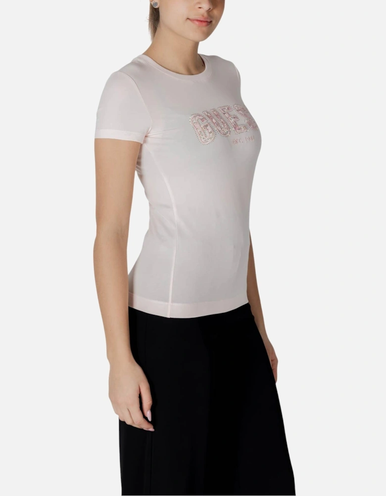 Short Sleeve Round Neck T-Shirt Women - Pink Shirts