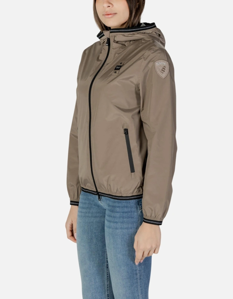 Hooded Long Sleeve Zip Jacket Women - Green